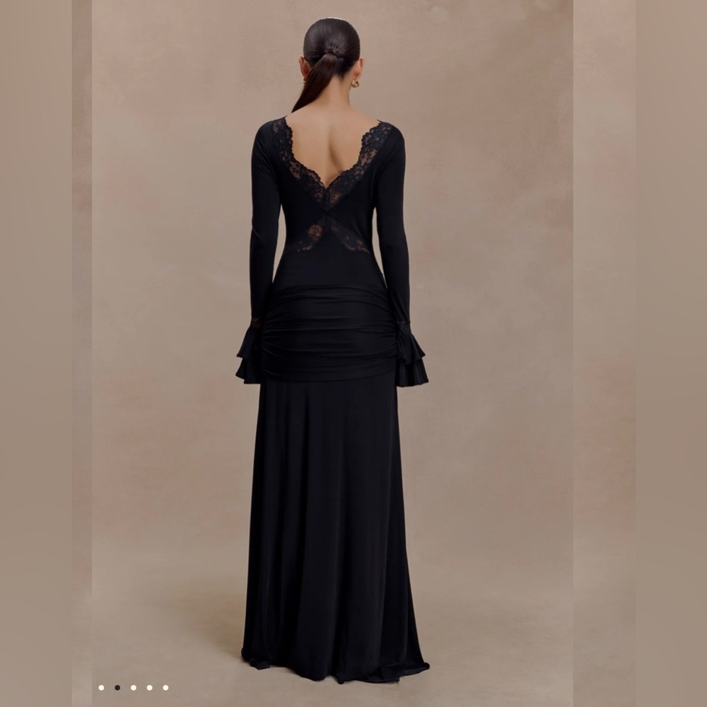 NWT MESHKI BLACK LACE INSERT MAXI DRESS - Picture 2 of 6